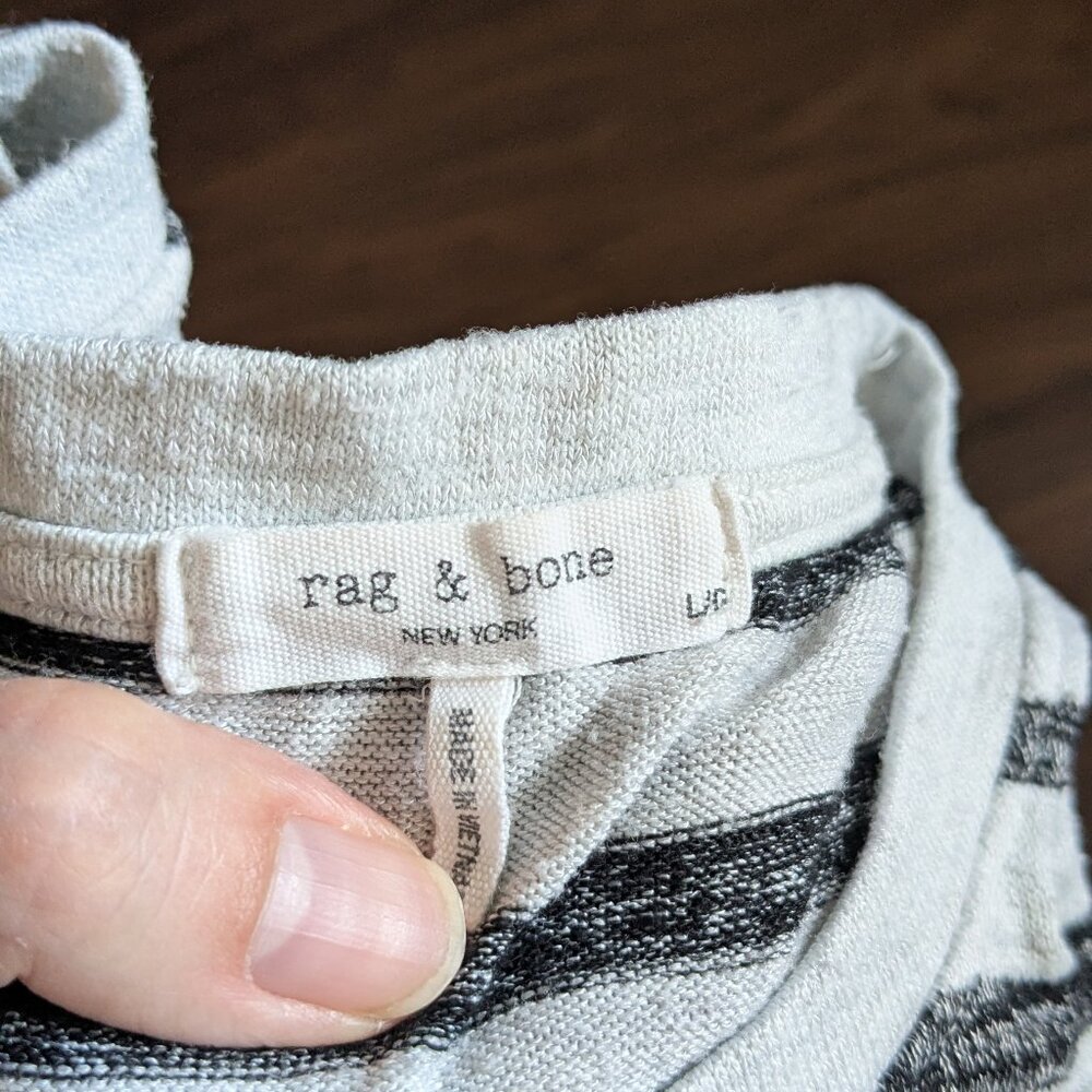 Rag & Bone striped T-shirt size L - Picture 3 of 4